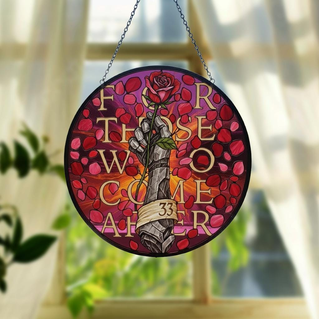 Expedition 33 Suncatcher, Gamer Stained Glass Window Hanging, Clair Obscur Fan Decor