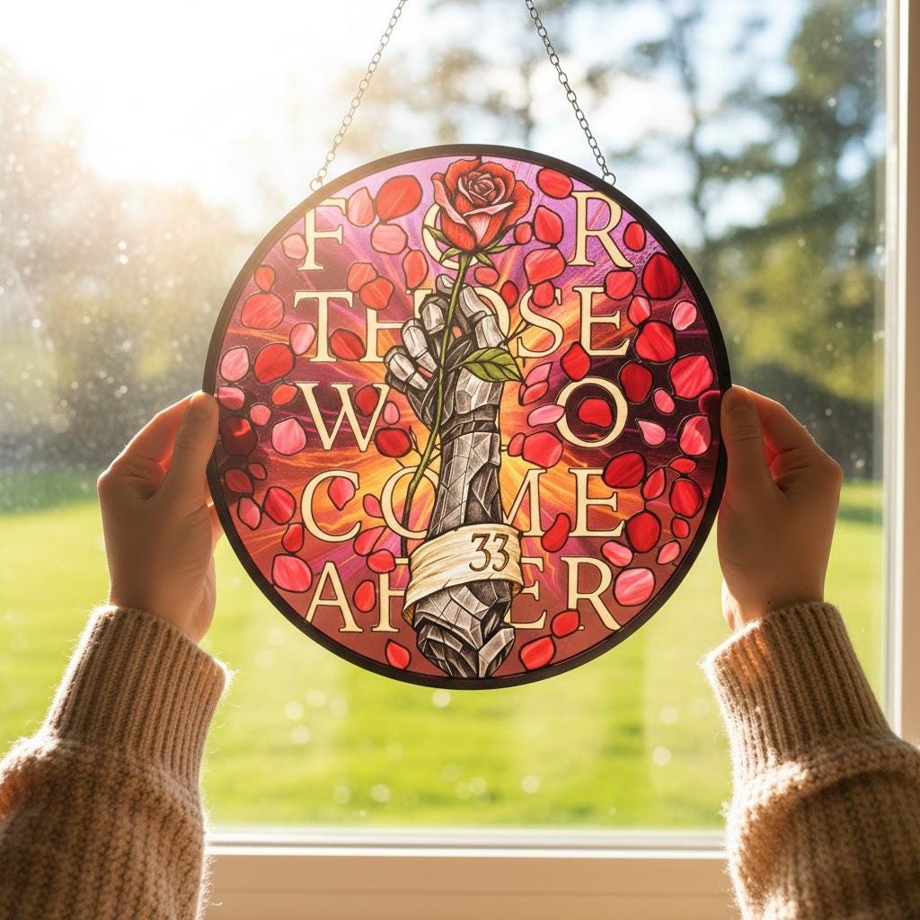 Expedition 33 Suncatcher, Gamer Stained Glass Window Hanging, Clair Obscur Fan Decor