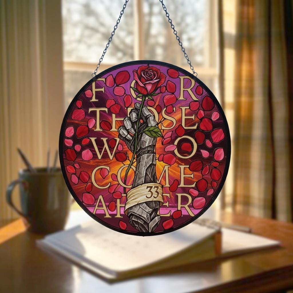 Expedition 33 Suncatcher, Gamer Stained Glass Window Hanging, Clair Obscur Fan Decor