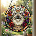 Personalized Cat Portrait Stained Glass Suncatcher, Custom Pet Memorial Stained Glass Photo Suncatcher, Dog Loss Keepsake, Pet Loss Gift