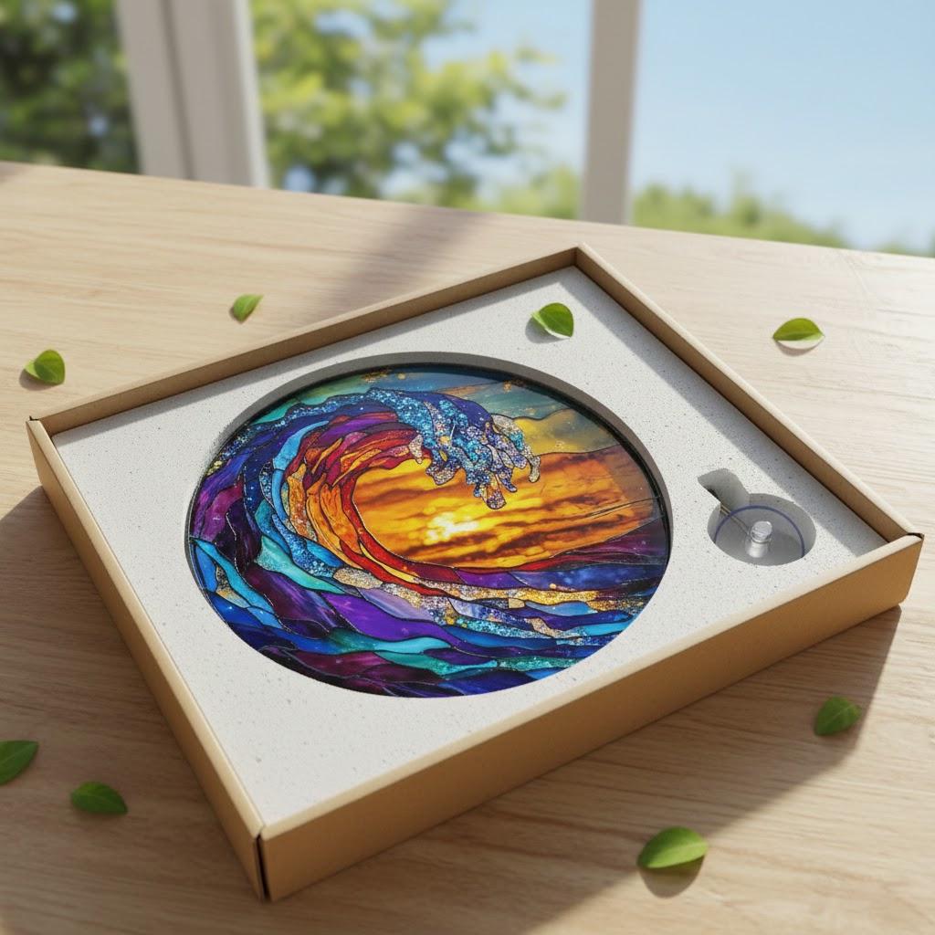 Sea Wave ACRYLIC Suncatcher, Ocean Suncatcher Hanging Window, Wave Ornament, Beach Decor, Coastal Suncatcher, Beach Lover Gifts