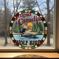 Funny Loon Bird Suncatcher, Stupid Canadian Wolf Bird Window Hanging, Retro Nature Decor, Hockey Romance Inspired Gift