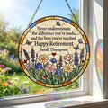 Personalized Happy Retirement Gift Suncatcher, Custom Teacher Retirement Plaque, Never Underestimate The Difference You Made Window Hanging