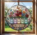 Personalized Mom's Bunch Birth Flower Suncatcher, Custom Mason Jar Window Hanging, Mother's Day 2026 Gift for Nana, Floral Ornament Decor