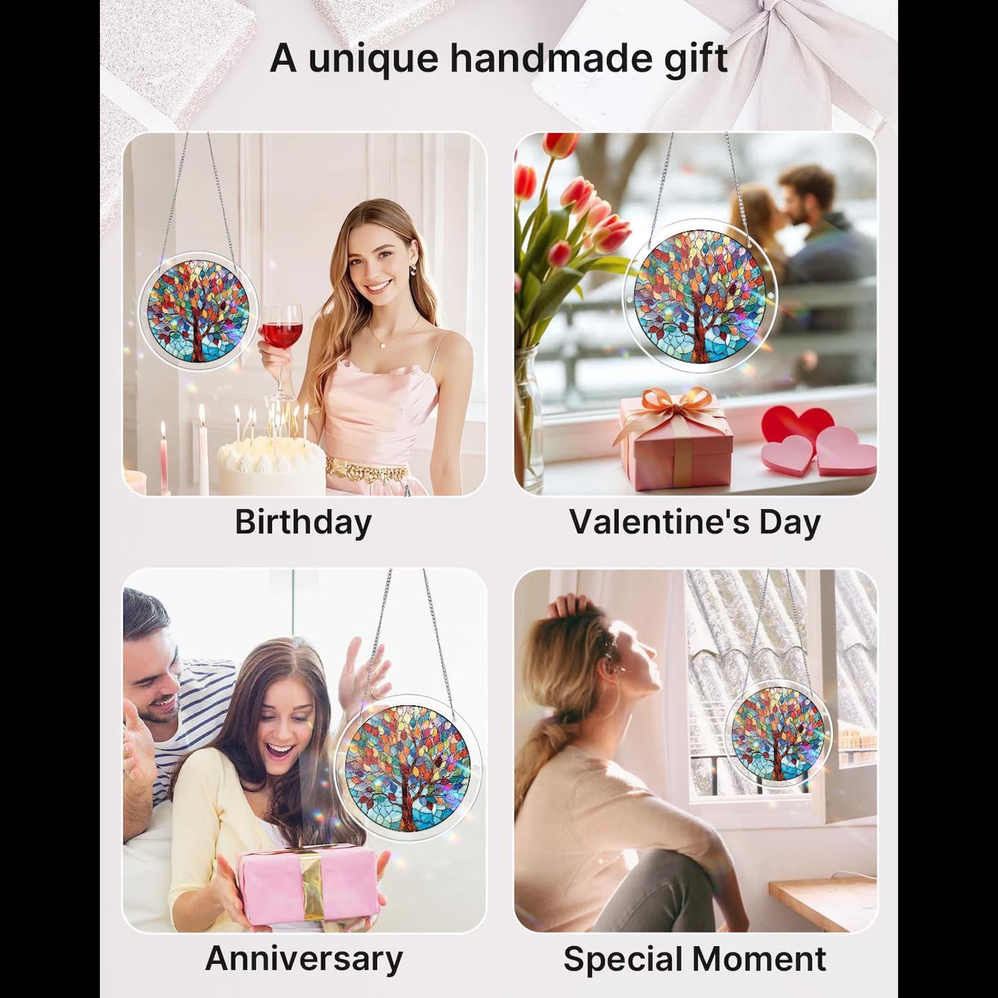 Personalized Photo Suncatcher Puzzle DIY Kit, Custom Family Portrait Window Hanging, 2026 Father's Day Gift, Mother's Day Art Gift