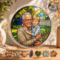 Personalized Father's Day Gift for Grandpa Photo DIY Suncatcher Puzzle, Custom Portrait Window Hanging, Mother's Day Grandma 2026 Art Gift