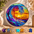 Sunrise On The Beach  Suncatcher Puzzle DIY Kit, Ocean Waves At Sunrise, Sunrise Lover Gift, Beach Suncatcher, Natural Gift,Beach Home Decor
