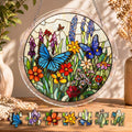 Butterfly Wildflower Suncatcher Puzzle DIY Kit, Colorful Floral Window Hanging, Mother's Day 2026 Gift, Unique Handmade Art Kit