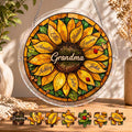 Personalized Sunflower Suncatcher Puzzle DIY Kit for Grandma, Custom Sunflower with Names Grandkids Gift Window Hanging